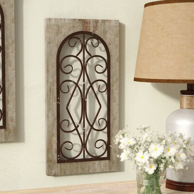 Wood Scroll Arched Window Inspired Wall shops Decor with Metal Scrollwork